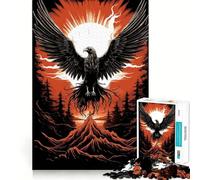 Majestic Phoenix Rising Jigsaw Puzzle for Adults 1000 Pieces Cognitive Train Clear Tone Pattern Assemble Birthday Art Gift (50x75cm)