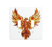 Majestic Phoenix Stained Glass Double Gang Toggle Light Cover Wall Plate Switch Decor Standard Size - 11.4x11.4cm