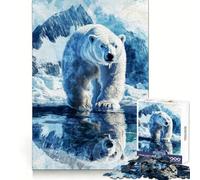 Majestic Polar Bear in Arctic Landscape 1000 Piece Jigsaw Puzzles for Teenagers Jigsaw Mental Skill Clear Color Enjoyable Challenge Home Decor (50x75cm)
