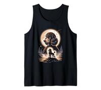 Majestic Poodle Under Moon By Waterfalls Tank Top