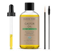 Majestic Pure Castor Oil | 100% Natural | Premium Grade Cold Pressed | Hair, Eyelashes, Eyebrows, Nails | Moisturizing & Nourishing | Body, Hair & Carrier Oil | 60 ml