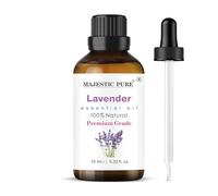 MAJESTIC PURE Lavender Essential Oil with Glass Dropper | 100% Pure and Natural Lavender Oil | Premium Grade Essential Oils for Diffusers, Skin, Aromatherapy, Massage | 10 ml
