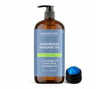 Majestic Pure Magnesium Massage Oil with Lavender, Arnica - 8 fl oz | Eucalyptus | With Roller for Post-Workout Massage, Home Spa, Foot, Leg and Evening Relaxation & Daily Self-Care