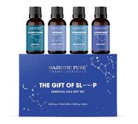 Majestic Pure, Restful Night Essential Oil Gift Set | 100% Pure & Natural Set for Soothing Nighttime and Self-Care Rituals | Lavender, Ylang Ylang, Cedarwood, Chamomile - Pack of 4