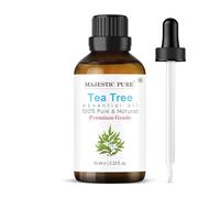 MAJESTIC PURE Tea Tree Essential Oil with Glass Dropper | 100% Pure and Natural Tea Tree Oil | Premium Grade Essential Oils for Diffusers, Skin, Aromatherapy, Massage | 10 ml