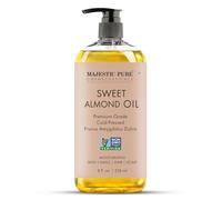 Majestic Pure USDA Organic Sweet Almond Oil | 100% Pure & Natural Cold Pressed Oil Sweet Almond Oil for Skin, Face, Nails, Hair, Scalp & Massage | 8 fl oz