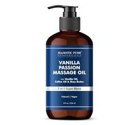 Majestic Pure Vanilla Passion Massage Oil 236 ml - with Vanilla Oil, Coffee Oil & Shea Butter, Invigorating & Relaxing Body Massage Oil, for Men & Women