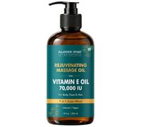 Majestic Pure Vitamin E Massage Oil Massage Therapy - (236 ml) | 8 Fl Oz | Sweet Almond, Jojoba, Argan & Avocado Oils, Invigorating & Relaxing | Men & Women | All Skin Type