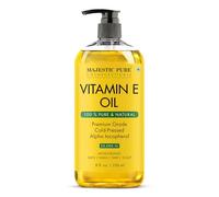 MAJESTIC PURE Vitamin E Oil | 100% Pure and Natural Cold Pressed Vitamin E oil for Skin, Scars, Face, Nails, Hair, Scalp | 20,000 IU | Non-GMO Verified | Hair & Body Oil | 236 ml