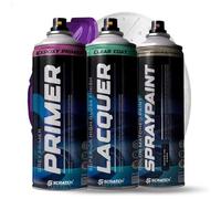 Majestic Purple Gleam Brake Caliper Paint - Drum Gloss 1K Heat Resistant Aerosol Spray 400ml - Durable High Temperature Up to 280°C Lacquer Primer for Scratch Repair (Aerosol + Lacquer + Primer)