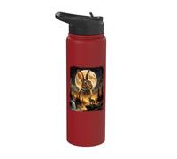 Majestic Rabbit Howling The Moon Bunny Parody Meme Graphic Stainless Steel Insulated Water Bottle