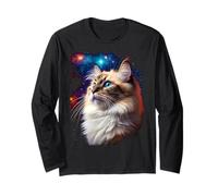Majestic Ragdoll Cat in Space - Kids & Adult Kitten Long Sleeve T-Shirt