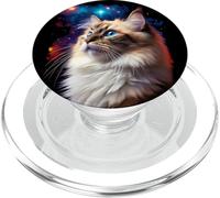 Majestic Ragdoll Cat in Space - Kids & Adult Kitten PopSockets PopGrip for MagSafe