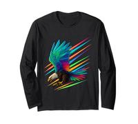Majestic Rainbow Winged Bald Eagle in Flight Long Sleeve T-Shirt