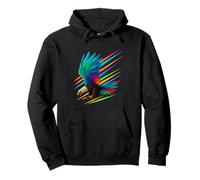 Majestic Rainbow Winged Bald Eagle in Flight Pullover Hoodie