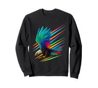 Majestic Rainbow Winged Bald Eagle in Flight Sweatshirt