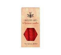 Majestic Red Beeswax Spell Candles - 11cm x 5.5cm (Pack of 6) - Long-lasting & Vibrant Decor, Magical Ambience - Perfect for Home & Office