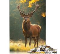 Majestic Red Deer Stag Paper Jigsaw Puzzles 1000 Pieces Jigsaw Creative Rectangular Large Family Puzzle Game Artwork for Adults Teens 1000pcs (75x50cm)