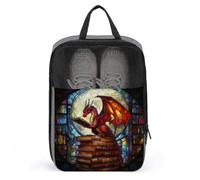 Majestic Red Dragon Reading Books Shoe Bag for Travel Daily Use Anti-dust Storage Carrier Golf Shoe Pouch