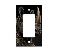Majestic Rhino Light Switch Cover Plate/Outlet Covers, Elegant Black Animal Design for Home Decor, Thermoplastic Wall Plates, Standard Size Single Rocker