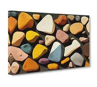 Majestic River Pebbles Canvas Wall Art Print 30x20 Inch
