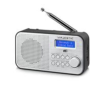 Majestic RT 194 DAB - Portable Radio DAB/DAB+/FM LCD Display, Rechargeable Battery, Headphone Out, Alarm Two Alarms and Three Chimes - Black