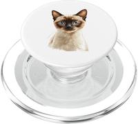 Majestic Siamese Cat Blue Eyes Feline Lover PopSockets PopGrip for MagSafe