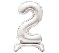 Majestic Silver 2 - Shaped Foil Balloon (76cm) - Elegant & Standalone Party Decor- Perfect for Milestone Celebrations - 1 Pc