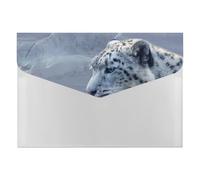 Majestic Silver Snow Leopard Expanding File Organizer, Multi-Pocket Accordion Folder, Document Storage and Office Supplies