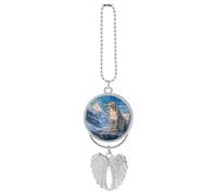 Majestic Snow Leopard Car Hanging Pendant Car Interior Decoration Rearview Mirror Charms Ornaments