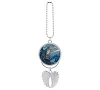 Majestic Snow Leopard on A Rugged Cliff Car Hanging Pendant Car Interior Decoration Rearview Mirror Charms Ornaments