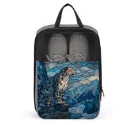 Majestic Snow Leopard on A Rugged Cliff Shoe Bag for Travel Daily Use Anti-dust Storage Carrier Golf Shoe Pouch