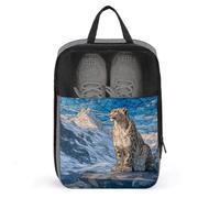 Majestic Snow Leopard Shoe Bag for Travel Daily Use Anti-dust Storage Carrier Golf Shoe Pouch