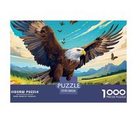 Majestic Soaring Eagle 1000 Piece Jigsaw Puzzle Paper Puzzle for Adults Scenic Nature View Concentration Enhancement Home Decor 38x26cm/1000pcs