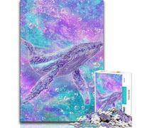 Majestic Spiritual Whale Jigsaw Puzzles for Teenagers 1000 Pieces,Challenging Game And Family Play with Fully Interlocking Randomly Shaped Pieces 38x26cm