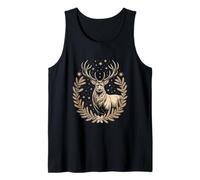 Majestic Stag Laurel Wreath Celestial Stars Woodland Deer Tank Top