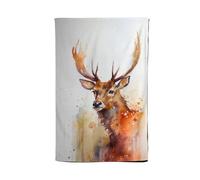 Majestic Stag Watercolour Tea Towel Warren Reed - Designer Brown One Size