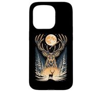 Majestic Stag Winter Forest Moon Case for iPhone 15 Pro