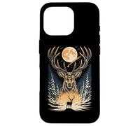 Majestic Stag Winter Forest Moon Case for iPhone 16 Pro