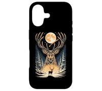 Majestic Stag Winter Forest Moon Case for iPhone 17