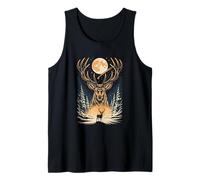 Majestic Stag Winter Forest Moon Tank Top