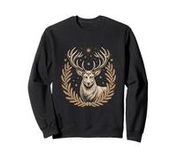 Majestic Stag With Antlers Stars Laurel Wreath Sweatshirt