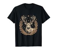 Majestic Stag with Antlers Stars Laurel Wreath T-Shirt