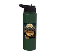 Majestic Tarantula Howling at The Moon Spider Surreal Horror Stainless Steel Insulated Water Bottle
