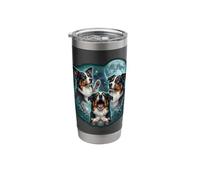Majestic Three Aussie Dog Moon Galaxy Australian Shepherd Stainless Steel Insulated Tumbler
