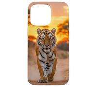 Majestic Tiger in African Sunset - Wildlife Nature Art Case for iPhone 15 Pro Max