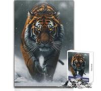 Majestic Tiger in The Wild 1000 Piece Teenager Puzzles Logical Fun Educational Activity Unique Gift with Warm Sentiment Size 38x26cm