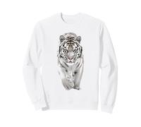 Majestic Tiger: Kids & Adults Safari Wild Animal Staff White Sweatshirt