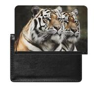 Majestic Tiger Passport Holder Passport Cover Protector Essentials with Credit Card Slots for Women Men