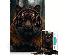 Majestic Tiger Portrait in The Rain Adults 1000 Piece Jigsaw Puzzle Cognitive Skill Tight Connection Fun Challenge Classic Xmas Gift (50x75cm)